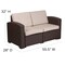 Merrick Lane Malmok Outdoor Furniture Resin Loveseat Faux Rattan Wicker Pattern 2-Seat Loveseat With All-Weather Cushions
